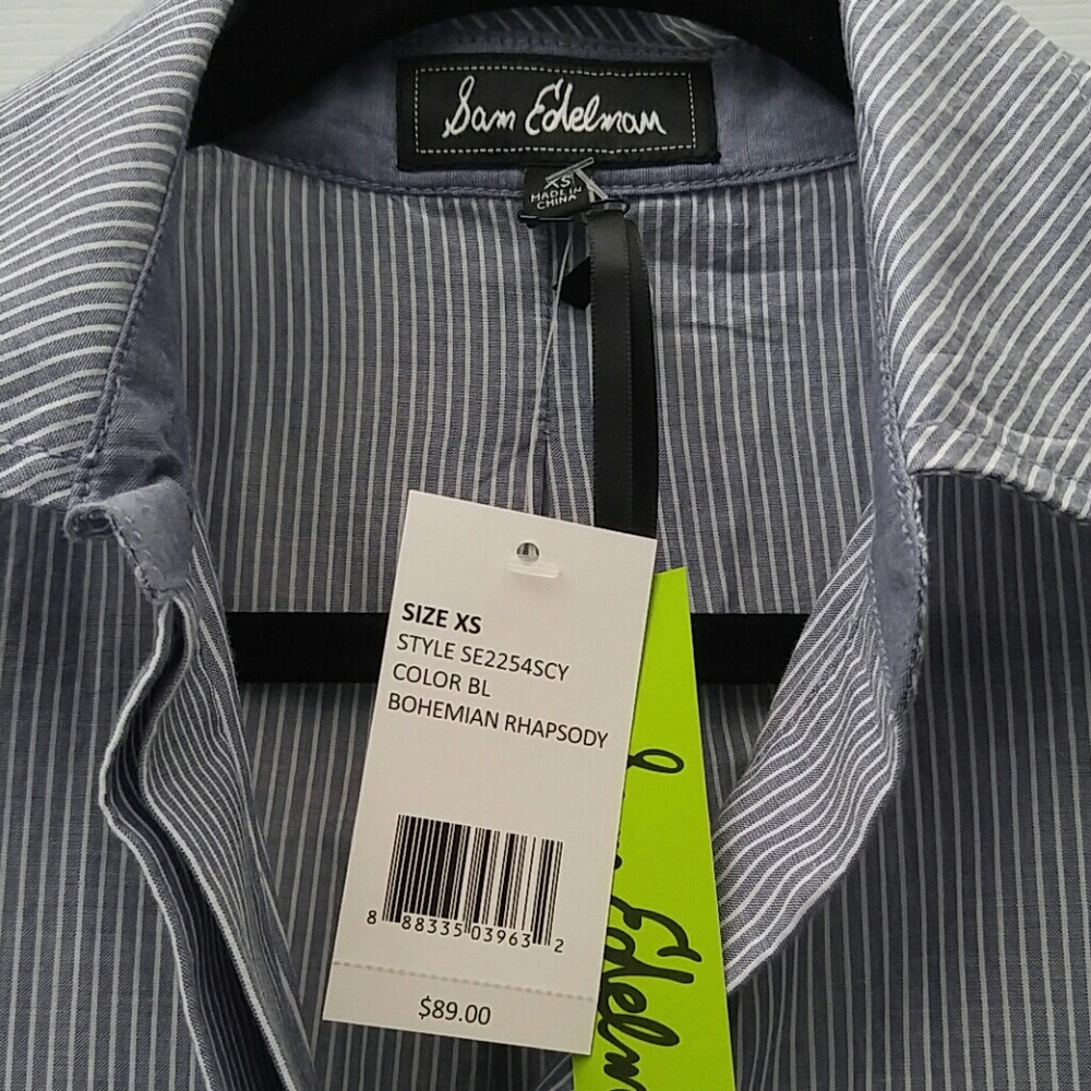 NWT Sam Edelman Button Down Sleeveless Stripe Top - Picture 2 of 8